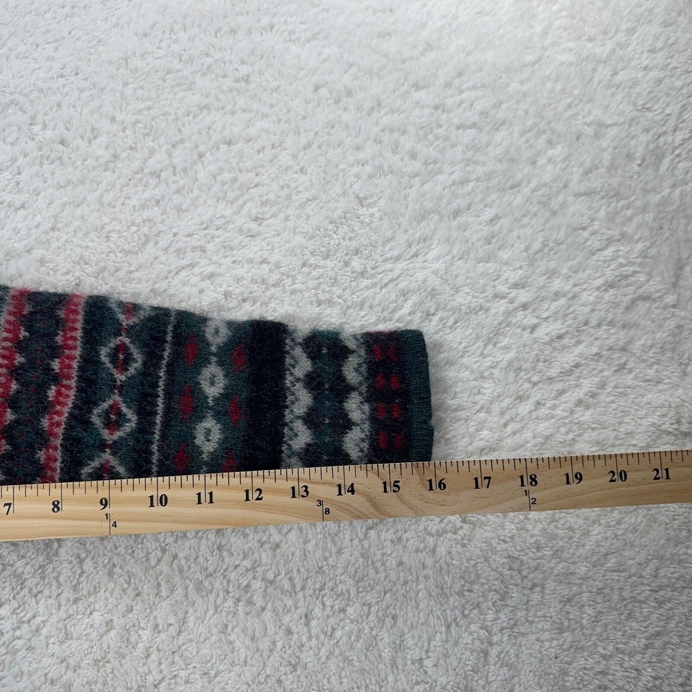 vtg LL BEAN SHETLAND WOOL FAIR ISLE KNIT SWEATER Fits XXS Cottagecore Grannycore - Picture 8 of 8